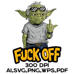 Master Yoda Shows The Middle Finger 4 Digital Files Ai.SVG.PNG.EPS.PDF