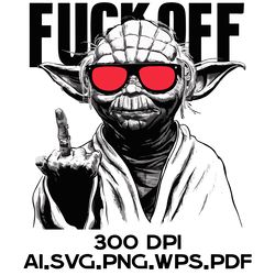 Master Yoda Shows The Middle Finger 11 Digital Files Ai.SVG.PNG.EPS.PDF