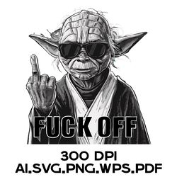 Master Yoda Shows The Middle Finger 13 Digital Files Ai.SVG.PNG.EPS.PDF