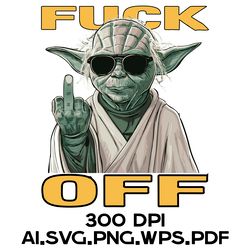 Master Yoda Shows The Middle Finger 15 Digital Files Ai.SVG.PNG.EPS.PDF