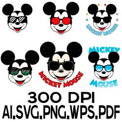 Mickey Mouse 6 in 1 Digital Files Ai.SVG.PNG.EPS.PDF