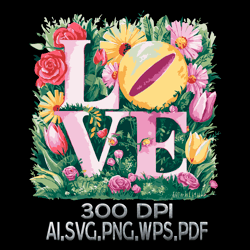Word Love Floral 7 Digital FIle AI.SVG.PNG.EPS.PDF