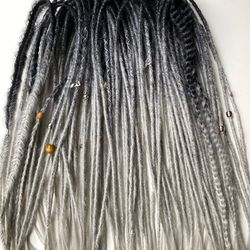 Black and gray ombre synthetic crochet De Se dreadlocks Faux dreads Fake dreadlocks Dreads extensions