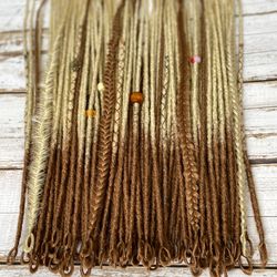 Honey brown to blonde ombre synthetic Se dreadlocks and braids, Ready to ship