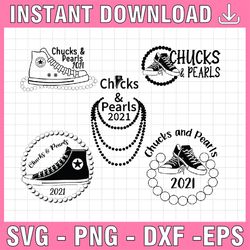 chucks and pearls svg bundle, chucks and pearls 2021 svg png, chucks and pearls dxf eps digital download file for cricut