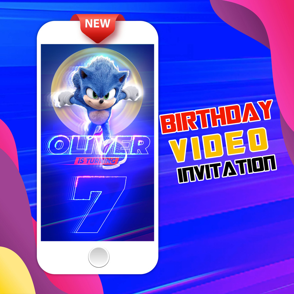 sonic hedgehog video invitation sonic hedgehog animated digital animated sonic sonic birthday p