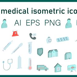 3D medical icons. PNG