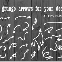 Set of vector grunge curved arrows