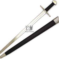 Hand Forged High Carbon Steel Viking Sword With Scabbard Best Gift - By Empire Industry Fixed Blade Gift Survival Knife