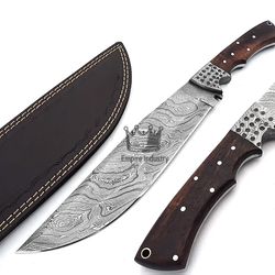 Hand Forged Damascus Steel Full Tang Hunting Bowie Knife With Sheath Fixed Blade Camping Knife Hunting Bowie SMALL BOWIE