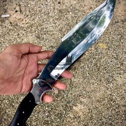 Hand Forged High Carbon Steel Full Tang Hunting Bowie With Sheath Fixed Blade Gift Survival Knife Medieval Sword