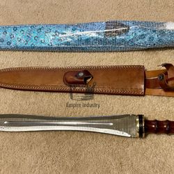 Handmade Damascus Steel Viking Hunting Roman Gladius Sword With Sheath Fixed Blade Gift Survival Knife Medieval Swords
