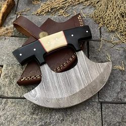 Handmade Damascus Steel Full Tang Ulu Knife Chopper With Sheath Fixed Blade Gift Survival Knife Medieval Swords