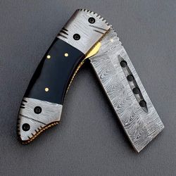 Handmade Damascus Steel Folding Knife Pocket Camping Knife With Sheath Fixed Blade 7'' Survival Knife Medieval Swords