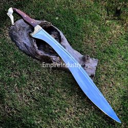 Hand Forged High Carbon Steel Full Tang Iberian Falcata Sword W/ Sheath Fixed Blade Gift Survival Knife Medieval Swords