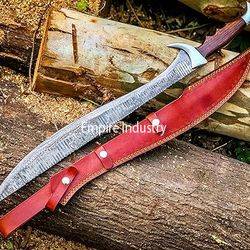 Handmade Damascus Steel The Hobbit Orcrist Sword With Sheath Fixed Blade Survival Knife Medieval Swords LOTR Sword
