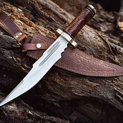 Handmade High Carbon Steel Combat Hunting Bowie With Sheath Fixed Blade Gift Survival Knife Medieval Sword Gift For Him
