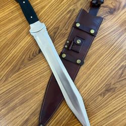 Hand Forged High Carbon Steel Full Tang Hunting Sword With Sheath Fixed Blade Gift Survival Knife Medieval Swords Gift
