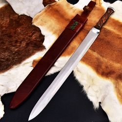 38 Inch Long Hand Forged High Carbon Steel Full Tang Hunting Sword With Sheath Gift Survival Knife Medieval Swords Gift
