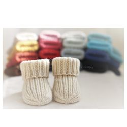 Baby socks hand knit booties for toddler, soft wool infant leg warmers, kids slipper socks, children winter home socks