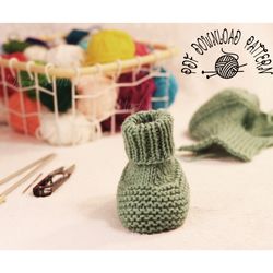 Baby booties FLAT knitting pattern,  Baby shoes pattern,  Infant  slippers pattern,  Digital Download PDF file