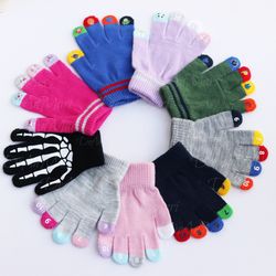 Custom Kids Finger Gloves Toddler Stretch Casual Hand Warmers, Fun Fingers