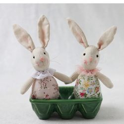 Hanging Easter Bunny, Fabric Rabbit Ornaments,Easter Tree decor, Handmade Fabric Easter stuffed table decor