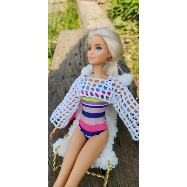 Crochet pattern for Barbie doll clothes - mesh top design