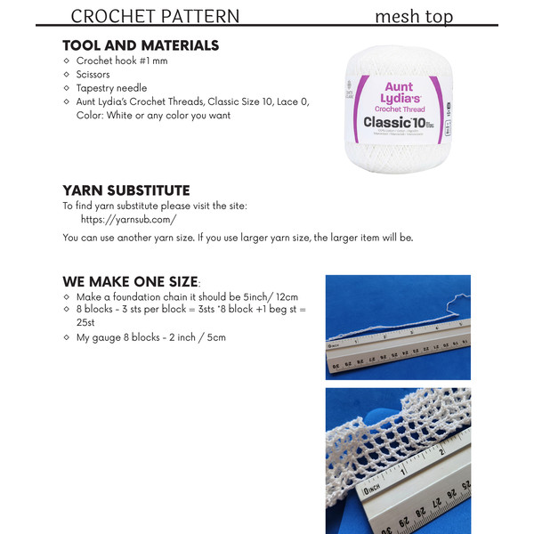 Crochet design for Barbie doll - mesh top pattern