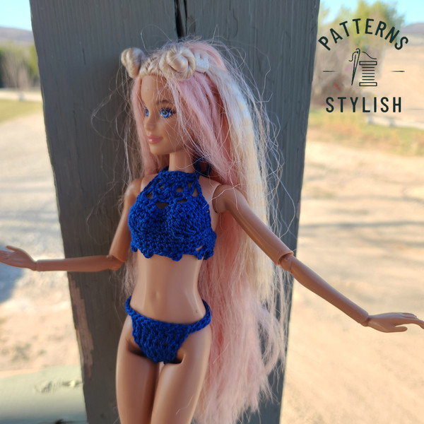 DIY crochet pattern for Barbie doll bikini and top