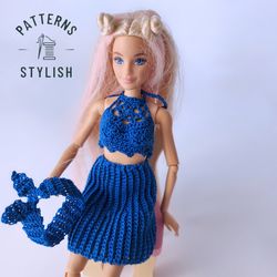 Crochet Pattern suitable for Barbie, Doll Skirt and Top - DIY Summer Fashion