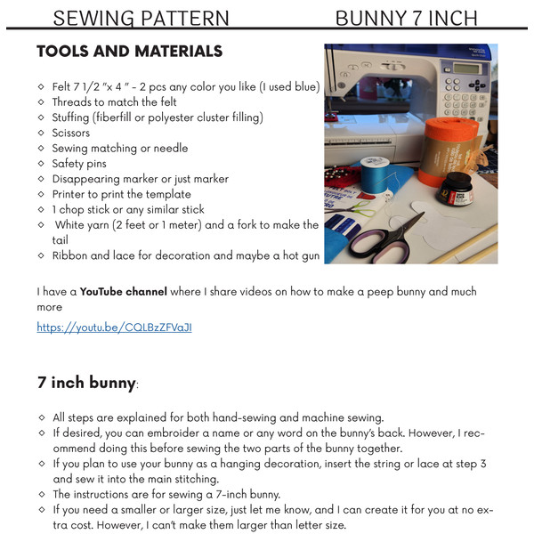 Sewing Process of Peep Bunny Pattern