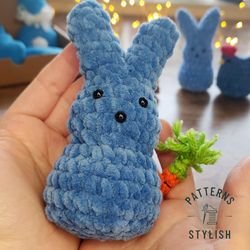 Easter Crochet Pattern: 5-Inch Peep Plush Bunny - No Sew