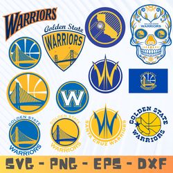 nba golden state warriors team, svg cut files basketball clipart bundle, instant download