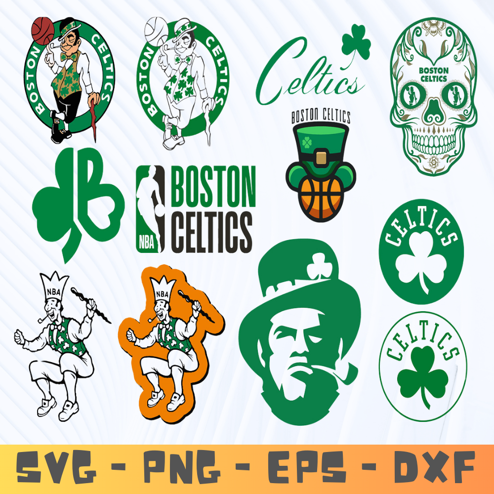 Boston Celtics NBA Svg Cut Files Basketball Clipart Bundle NBA Sports Team Logo Digital File 0