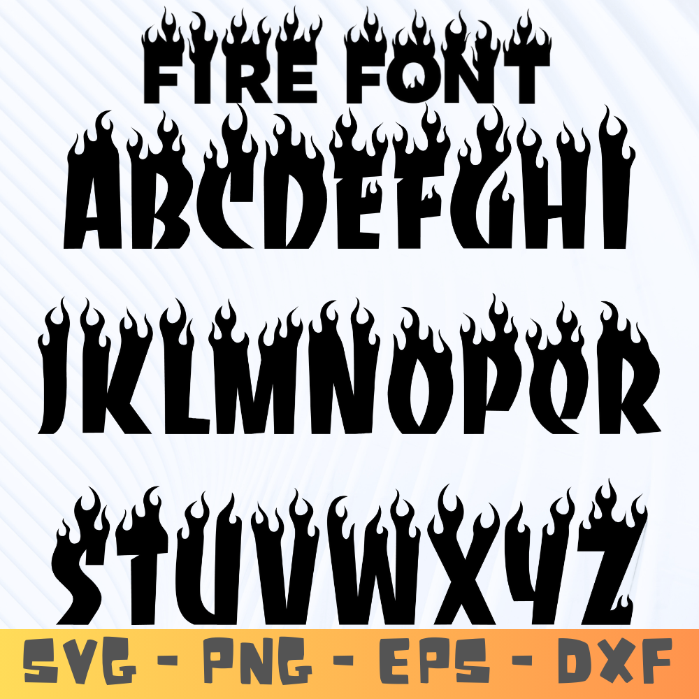 Flame Fonts Bundle Fire Letters Fonts SVG Files Fonts Bundle 0