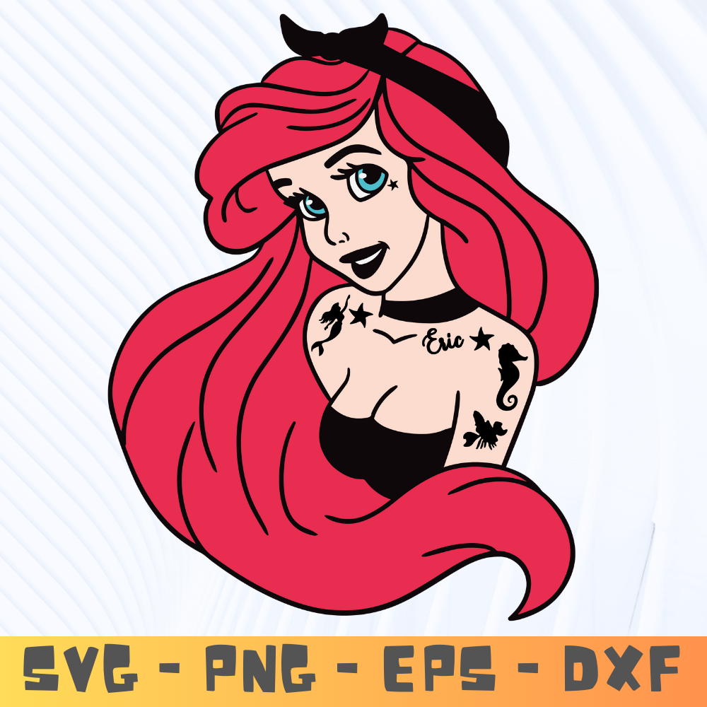 Punk Goth Princess SVG Goth Svg Punk Svg Punk Princess Svg Mermaid Princess Svg Digital Downloadable File 0