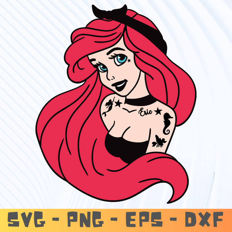 Punk Goth Princess SVG Goth Svg Punk Svg Punk Princess Svg Mermaid Princess Svg Digital Downloadable File 0