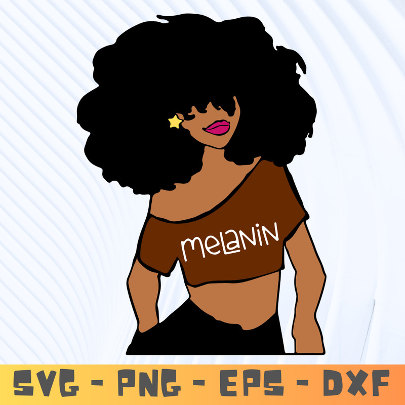 Afro Girl With Curly Hair Melanin T Shirt Black Woman Svg File Afro Woman Silhouette SVG 0