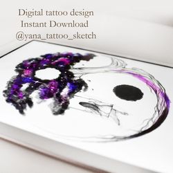 Yin Yang Tattoo Design Yin Yang Tree Of Life Tattoo Sketch Ideas, Instant download JPG, PNG