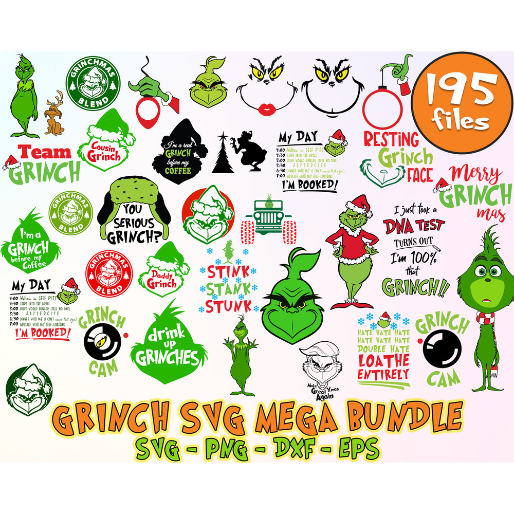 770+ Files The Grinch Bundle 190+ UNIQUE DESIGN Grinch Christmas Svg Grinch Clipart Files Files for Cricut & Silhouette Digital File.jpg
