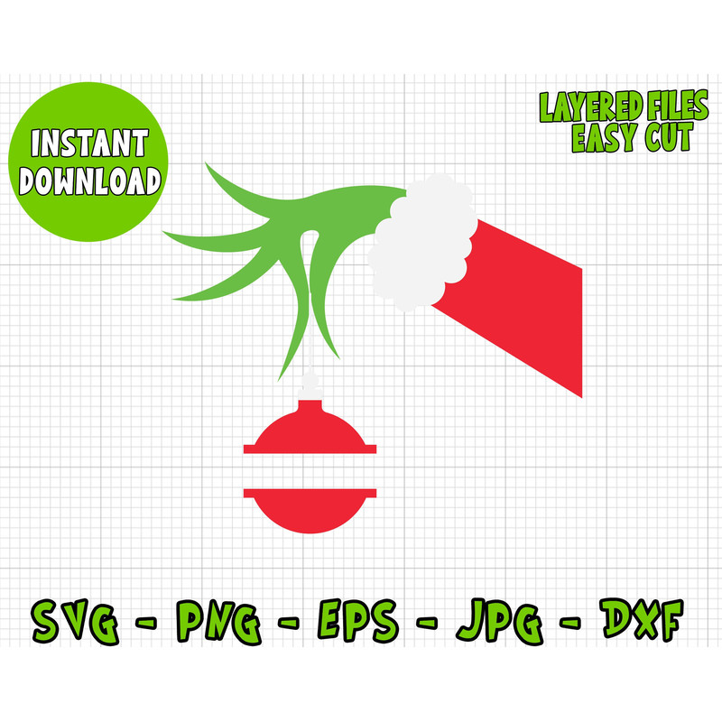 Grinch Hand Svg Cricut Vector Cut File Silhouette Digital File, Grinch Clipart Vector Cut Files, Svg, Png Dxf jpg Eps Clip Art Files 4.jpg