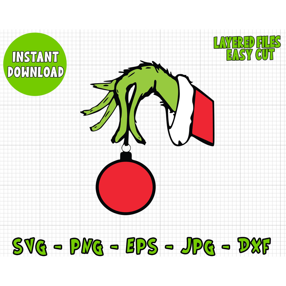 Grinch Hand Svg Cricut Vector Cut File Silhouette Digital File, Grinch Clipart Vector Cut Files, Svg, Png Dxf jpg Eps Clip Art Files.jpg
