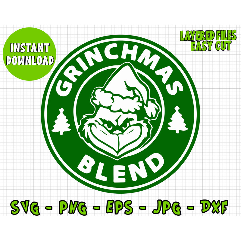 Grinchmas Blend Cricut Digital Vector Cut File, Silhouette Digital File, Grinch Clipart Vector Cut Files Svg, Png Dxf jpg Eps Clip Art Files 2.jpg