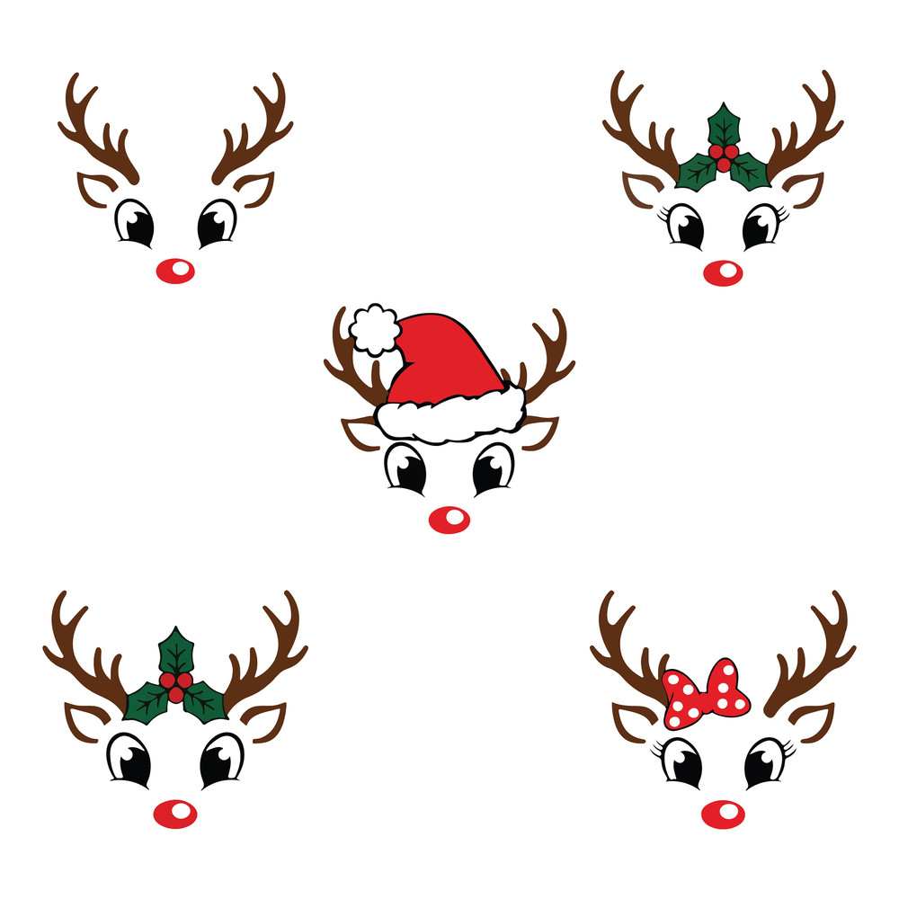 Christmas Reindeer Faces SVG PNG Bundle, Girl Reindeer SVG, Boy Reindeer Svg, Cute Reindeer Face Svg Cricut, Mega Christmas svg.jpg