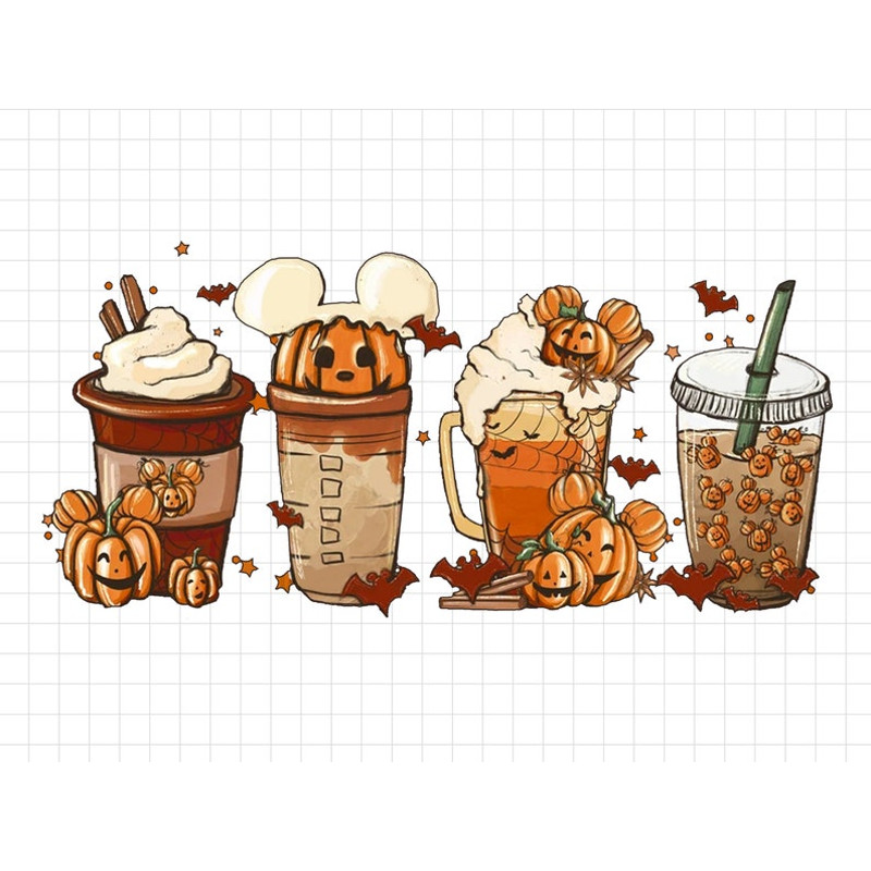 Halloween Coffee Png, Mouse Halloween Coffee, Magic Castle Halloween, Magical Kingdom Png, Family Vacation Png, Png Files Cricut Sublimation.jpg