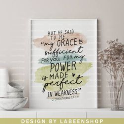 but he said to me my grace is sufficient for you, bible verse png, christian quotes, bible quoets, inspirational quotes