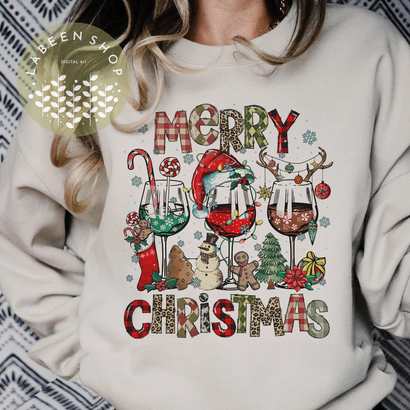 Christmas Wine Glasses, Christmas Drink PNG, Christmas PNG, Western Style, Christmas Gift, Merry Christmas, Png Digital, Sublimation Design.jpg