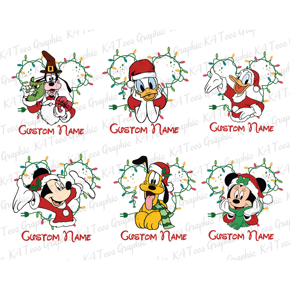 Christmas Bundle SVG, Christmas Svg, Mouse And Friends Svg, Christmas Lights Svg, Christmas Characters Svg, Cute Christmas Svg, Custom Name.jpg