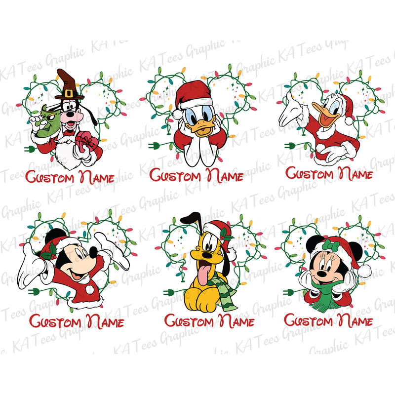Christmas Bundle SVG, Christmas Svg, Mouse And Friends Svg, Christmas Lights Svg, Christmas Characters Svg, Cute Christmas Svg, Custom Name.jpg